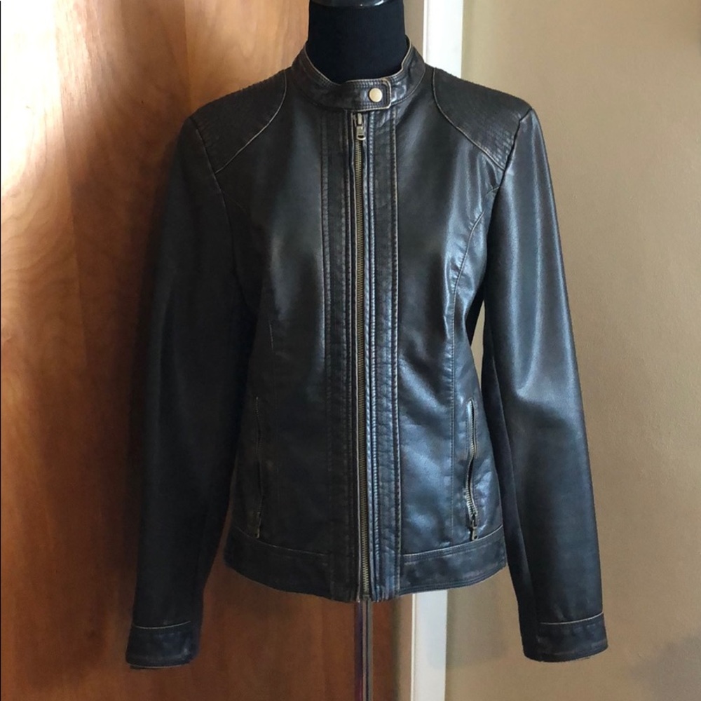 Faux Leather Moto Jacket